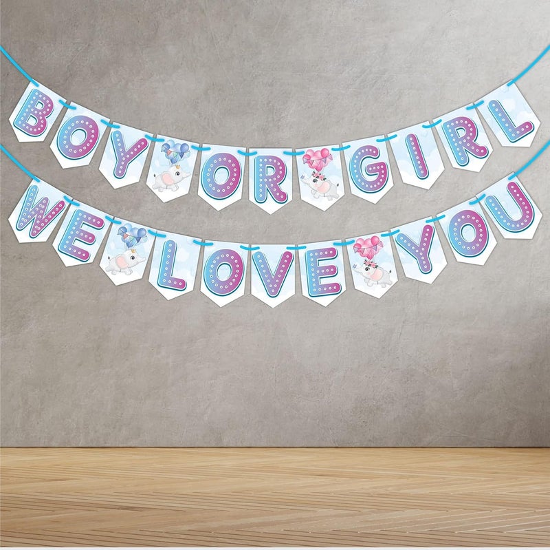 WOBBOX Baby Shower Combo of Party Props 28 Pcs Boy Or Girl We Love You Bunting Banner with Mum to be Light Pink Sash Baby Shower Decoration Item Pack of 3 - Image 4