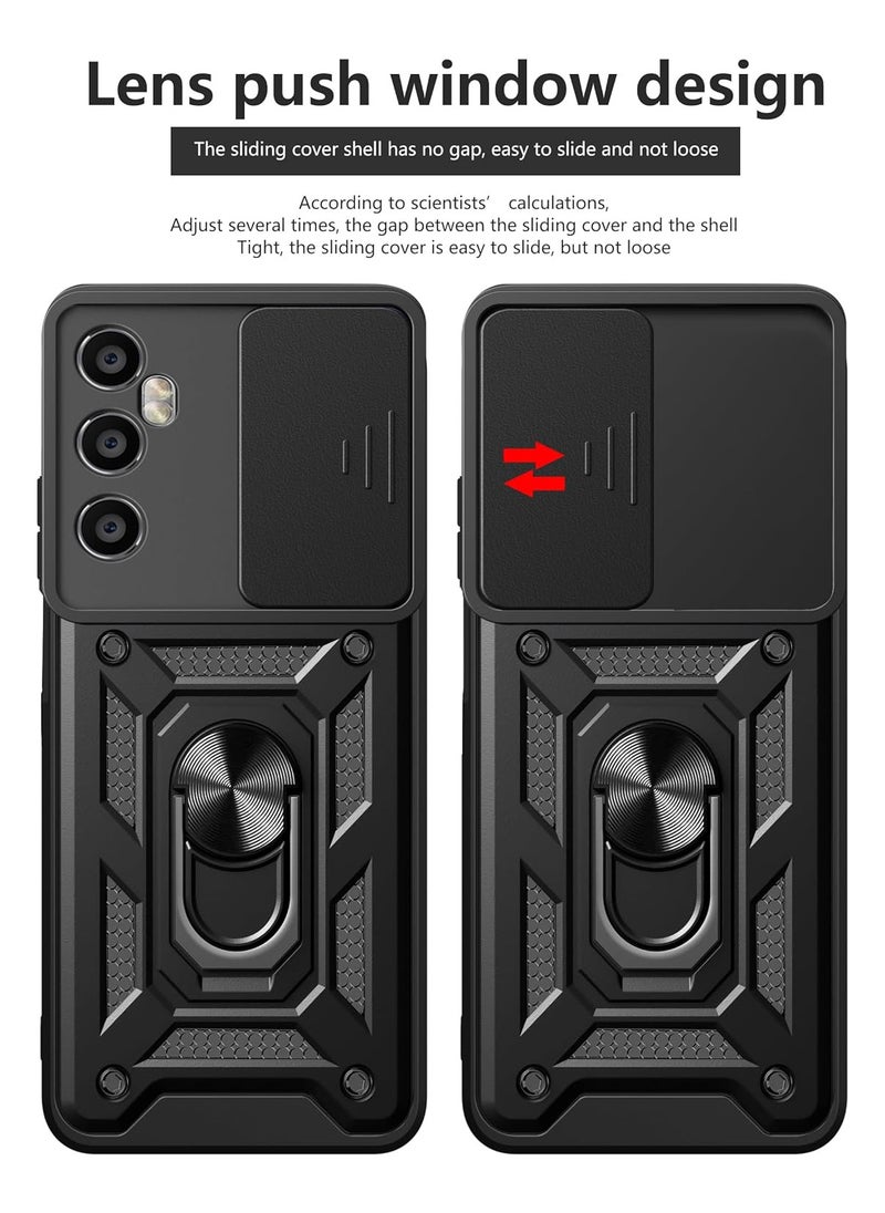 Generic realme c65 Shield Full Protection Case With Metal Ring &Slide Camera Cover For realme c65 case  - Image 2