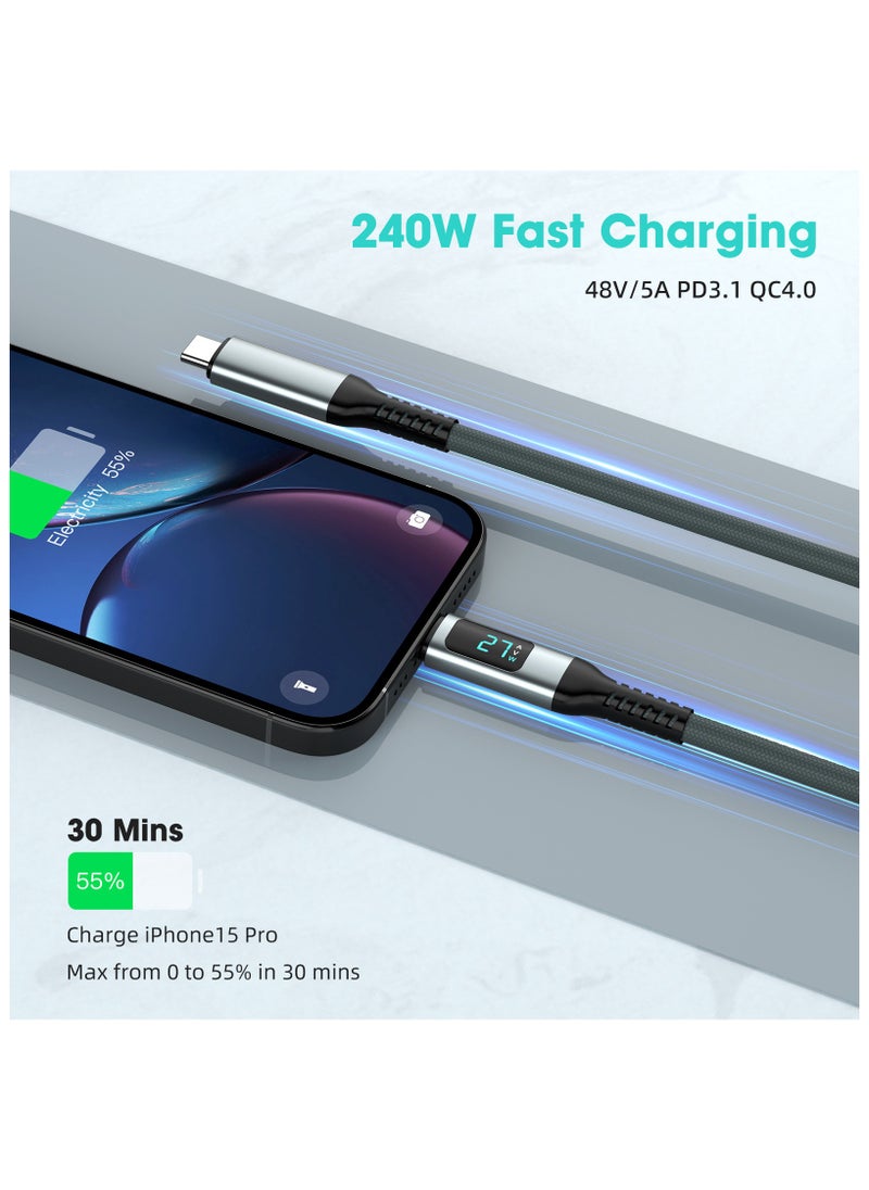 Captaintech 240W USB 4.0 Cable [6.6ft/2m] - 40Gbps Data & 8K@60Hz Video, USB-C to USB-C PD Fast Charging for MacBook, iPad Pro, Laptop & Thunderbolt 4 Hub  - Image 3