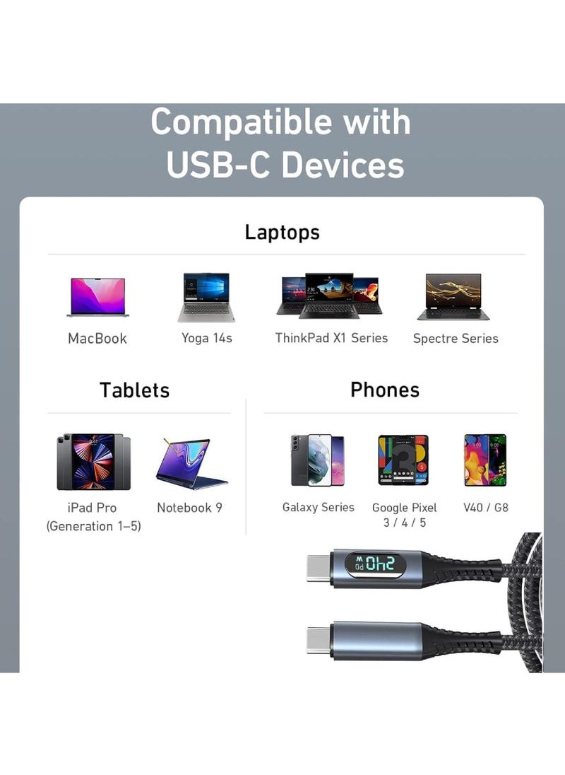 كابتن تيك 240 واط USB 4.0 كابل 40 جيجابت في الثانية 8K @ 60 هرتز PD نوع C الحبل USB C إلى USB C ذكر إلى وصلة كابل الذكور للكمبيوتر نوع-C لوحة كمبيوتر محمول المحور  - Image 5