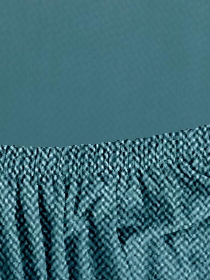 VORHANG Jacquard Dining Chair SlipcoversPack of 6Protection Chair CoversRemovable WashableUniversal Fit Super Soft Stretchy Polyester SpandexLiving Room KitchenBlue - Image 4