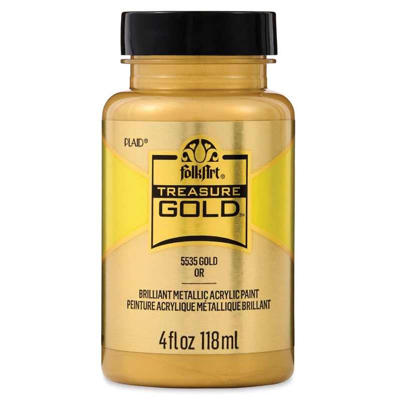 FolkArt Gold Treasure Brilliant Metallic Acrylic Paint 4 oz