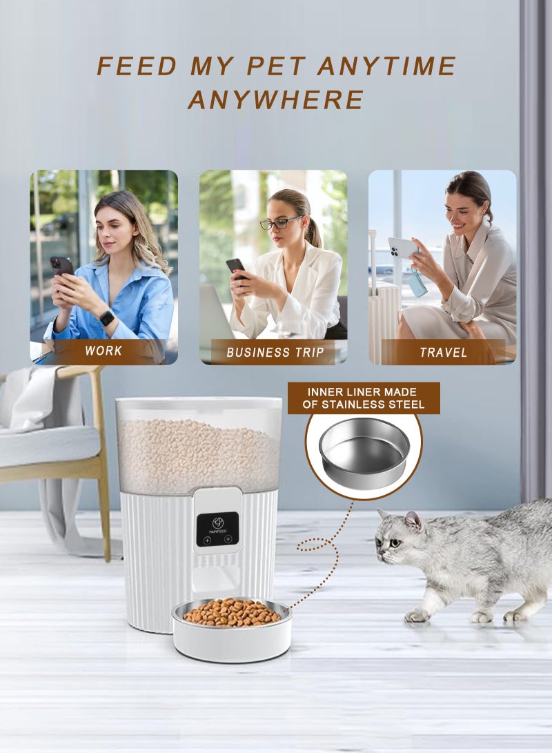 URbazaar Smart Automatic Cat Feeders with APP WiFi Cat Automatic Feeder for Cats & Dogs, Smart Timed Auto Cat Food Dispenser, Portion Control- Battery and Plug-in Power Up to 10 Meals Per Day - Image 3