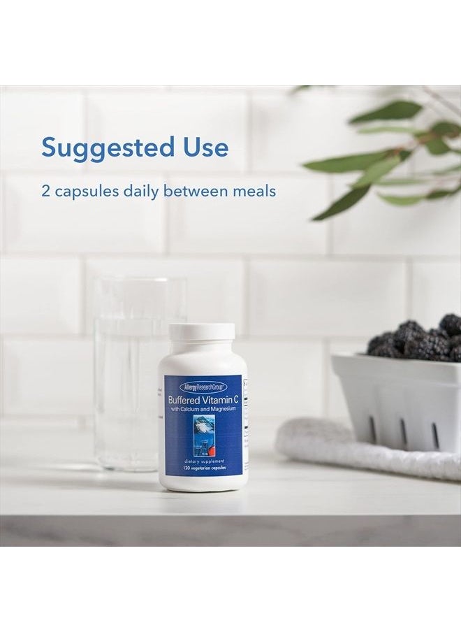Allergy Research Group - Buffered Vitamin C - Antioxidant, Immune Support, Calcium/Mag - 120 Vegetarian Capsules - Image 1