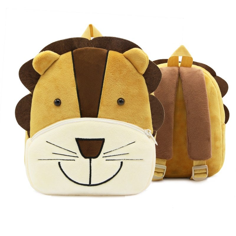 Plush Kids Backpack, Lion Animal Design, Soft Lightweight School Bag for Toddlers and Preschool Kids - Image 5