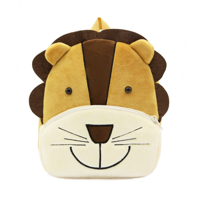 Plush Kids Backpack, Lion Animal Design, Soft Lightweight School Bag for Toddlers and Preschool Kids - Image 1