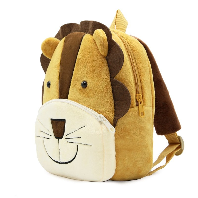 Plush Kids Backpack, Lion Animal Design, Soft Lightweight School Bag for Toddlers and Preschool Kids - Image 2