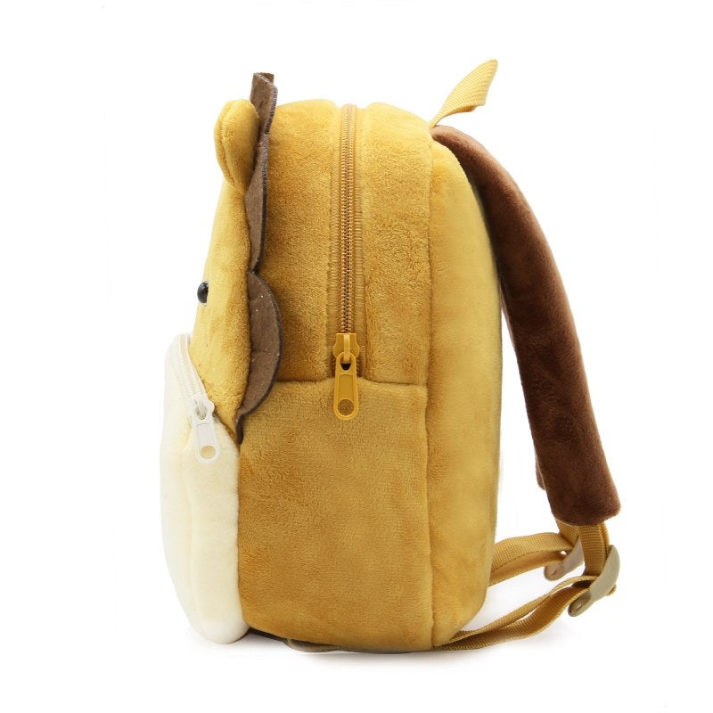 Plush Kids Backpack, Lion Animal Design, Soft Lightweight School Bag for Toddlers and Preschool Kids - Image 3