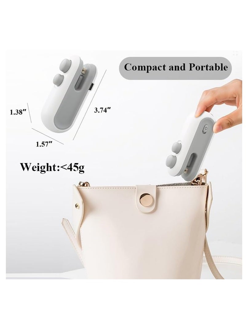 SYOSI 2 in 1 Rechargeable Mini Bag Sealer and Vacuum Sealer Machine - Portable Handheld Heat Sealer for Food Storage - Ideal for Chips, Cookies, Snacks - Includes Pouch, Plastic Sealer  - Image 4