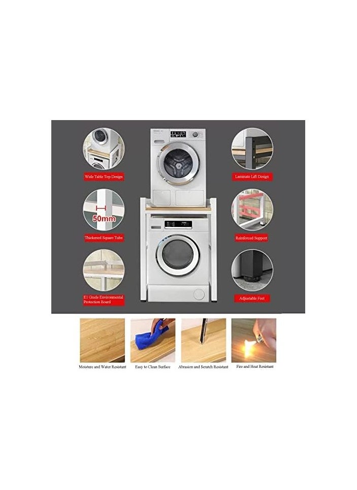 AL KHAYAM - Al khayam Laundry Space with Stackable Washer and Dryer Stand - 400KG Portable Rack for Over Washer Storage - Adjustable Front Load Kit - Image 1