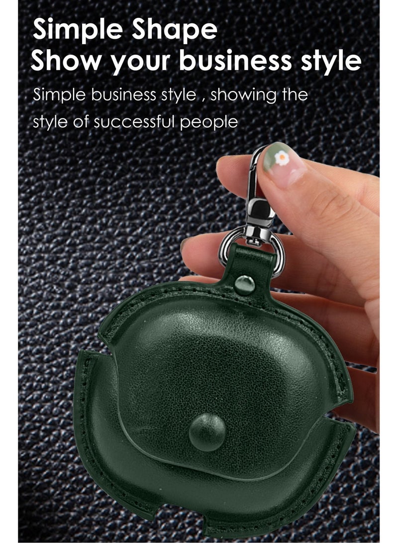 NAFCO Leather TWS Earphone Protective Case with  Metal Hook Compatible For Anker Soundcore R50i  - Flexible Non-Slip , Portable , Anti-Lost Hangable Strip , No Fingerprints, Stopper Dustproof  - Anker Soundcore R50i  - Green - Image 3
