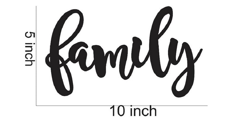 300Sparkles FAMILY Cutout Home Room Party Wall Decoration Wall Art Art Crafts Cutout Black 10 x 5 inch - Image 2