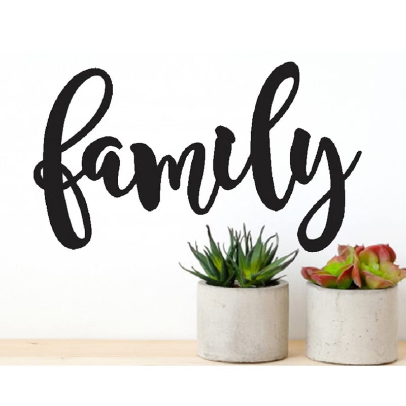 300Sparkles FAMILY Cutout Home Room Party Wall Decoration Wall Art Art Crafts Cutout Black 10 x 5 inch - Image 3