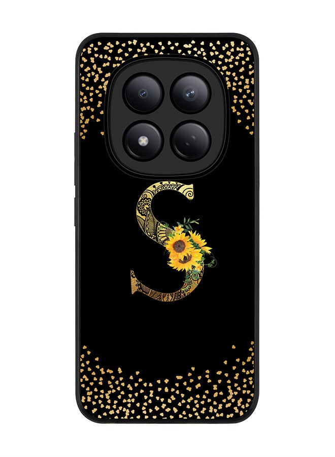 Stylizedd For Xiaomi Redmi Note 15 Pro 4G Case,Slim fit Camera Protection, Shockproof Thin Phone cover  - Custom Floral Monogram - S ( Black ) - Image 1
