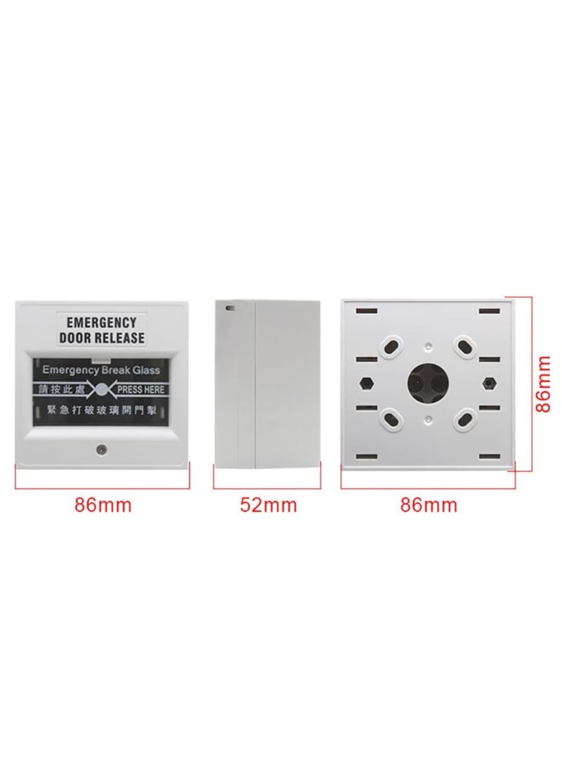 Rubik Emergency Break Glass Fire Alarm Button Switch, (English with Chinese Lagguge) Exit Door Release (White)  - Image 5