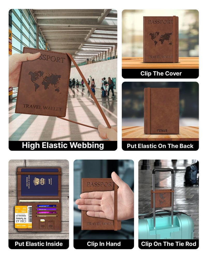 FEDUS Faux Leather Passport Holder for Men and Women's Passport Cover Case Wallet Credit/Debit Card, Id Card, Ticket, Currency, Boarding Pass Slots, Document Accessories Organiser. - Image 5