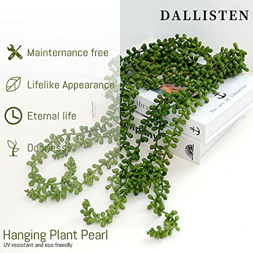 dallisten 6 Pcs Artificial Succulents Hanging Plants, Fake String of Pearls Greenery Plants, Decoration for Wall, Home, Backdrop, Garden, Indoor and Outdoor - Image 3