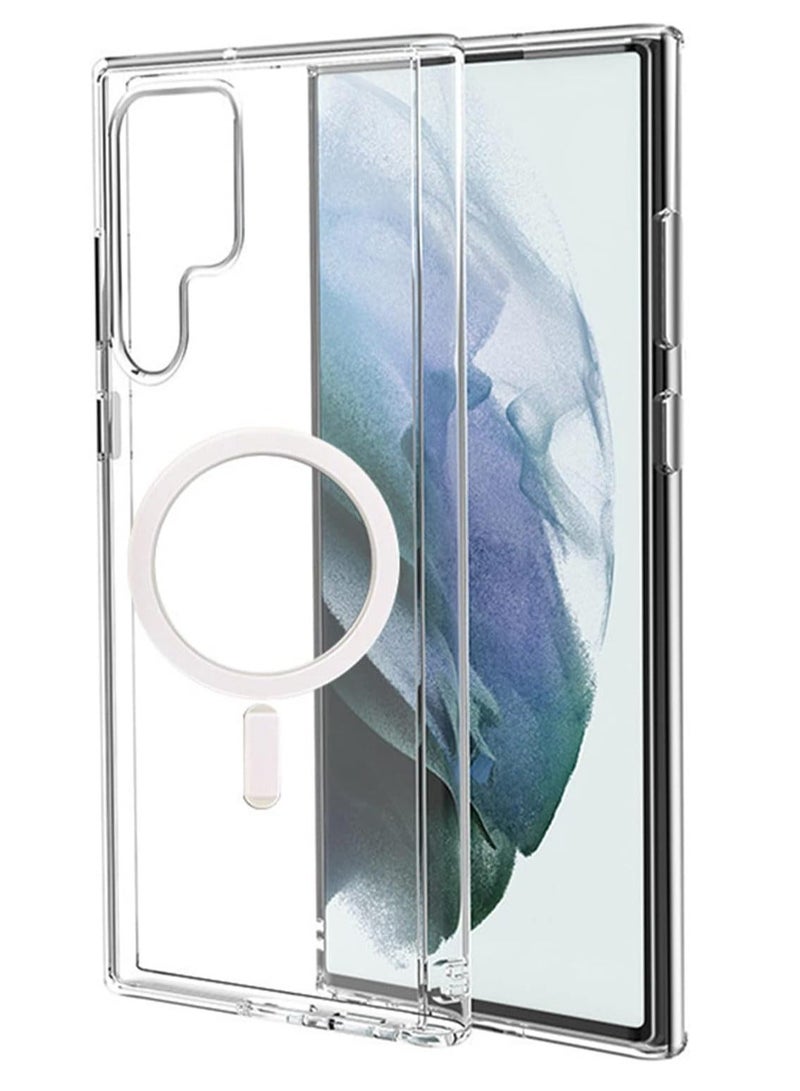 MUNTAQI Magsafe magnetic transparent Cover Compatible with Samsung Galaxy S22 Ultra(2022) - Shockproof Scratchproof Transparent Cover - Image 1