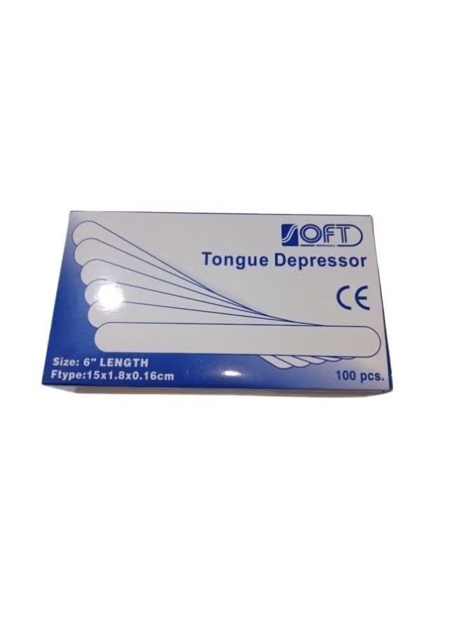 سوفت خافض لسان خشبي طبي معقم - 100 قطعة، مقاس 6 إنش - مثالي للاستخدامات الطبية والتجميلية والحرف اليدوية - Image 3