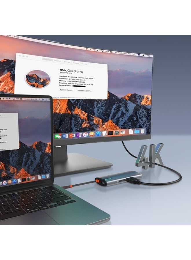 ريبنيو قاعدة شحن صغيرة 6 في 1 من النوع C - شحن PD بقوة 100 وات، منفذ HDMI بدقة 4K، شبكة محلية جيجابت، منافذ USB 3.0 - محول USB-C لأجهزة الكمبيوتر المحمولة وأجهزة MacBook - Image 3