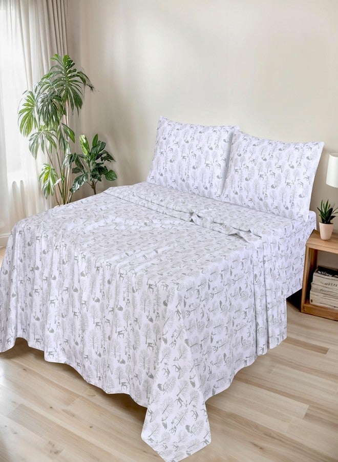 RUVANTI Flannel Sheets Full Size - GOTS Certified 100% Organic Cotton, 4 Piece Warm, Soft & Breathable Set, Deep Pocket Snug Fit, Double Brushed Cozy All Season Bedding, Reindeer Rush - Image 2