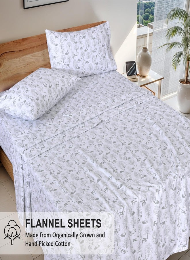 RUVANTI Flannel Sheets Full Size - GOTS Certified 100% Organic Cotton, 4 Piece Warm, Soft & Breathable Set, Deep Pocket Snug Fit, Double Brushed Cozy All Season Bedding, Reindeer Rush - Image 4