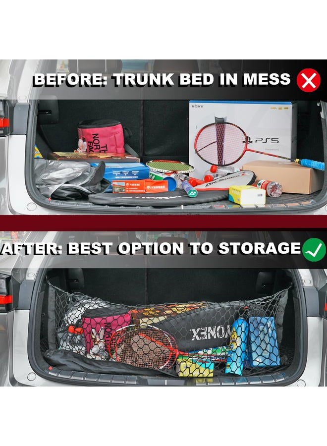 Hacyikee Envelope Style Cargo Net Compatible with Chevrolet Chevy Suburban, Cadillac Escalade GMC Yukon XL Denali SLE SLT AT4 New 2025 2024 2023 2022 2021 2020 2019-2015 Trunk Car Rear Tailgate Netting - Image 4