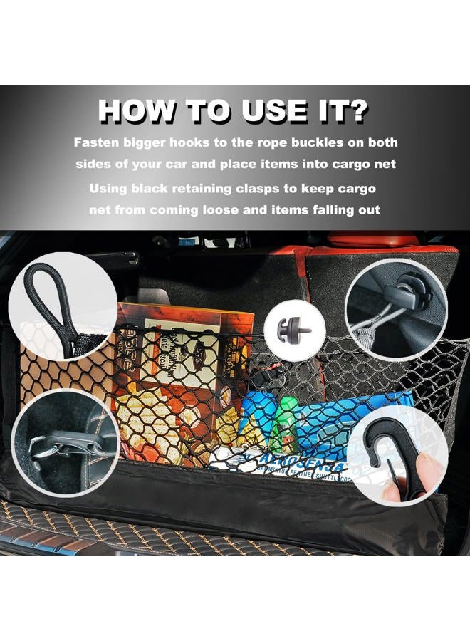 Hacyikee Envelope Style Cargo Net Compatible with Chevrolet Chevy Suburban, Cadillac Escalade GMC Yukon XL Denali SLE SLT AT4 New 2025 2024 2023 2022 2021 2020 2019-2015 Trunk Car Rear Tailgate Netting - Image 5