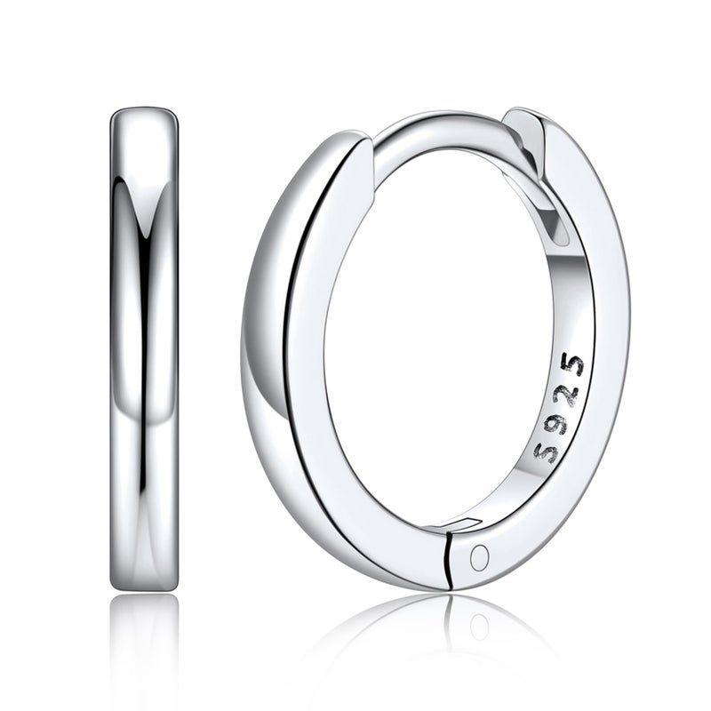 Silvora 10mm Hoop Earrings Tiny Huggie Earrings Small Hoops Earrings for Women Sleeper Earring - Image 1
