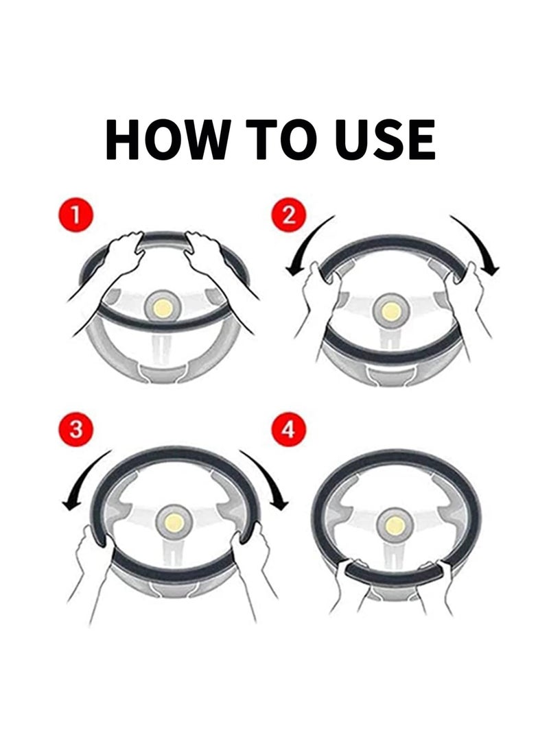 Car Steering Wheel Covers 37 38cm PU Leather Breathable Anti slip Protector Interior Accessories for Car Pink - Image 3