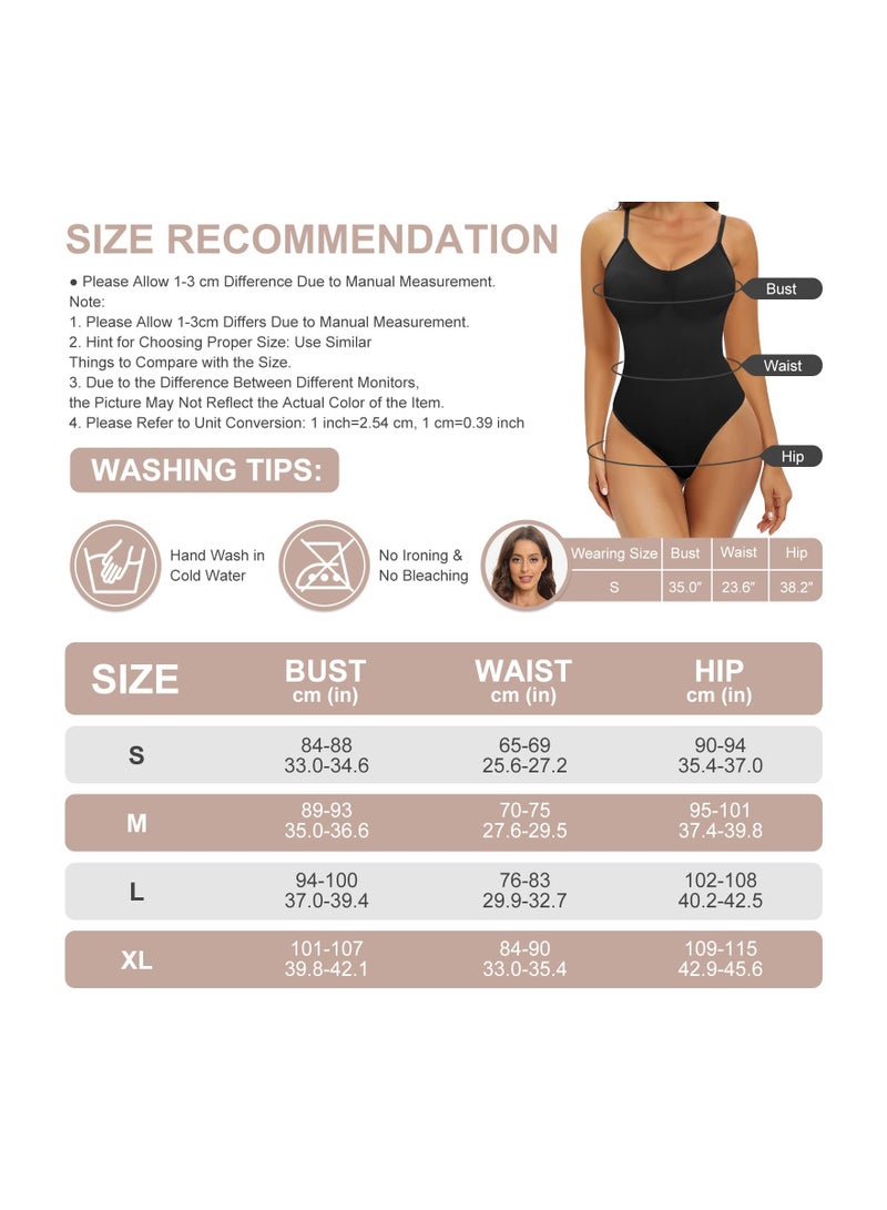 Women Shapewear Tummy Control Sculpting Bodysuit, Body Shaper Thong with Adjustable Straps, Ribbed Slimming Stretchy Underwear, Seamless Waist Trainer Vest (XL) - Image 2
