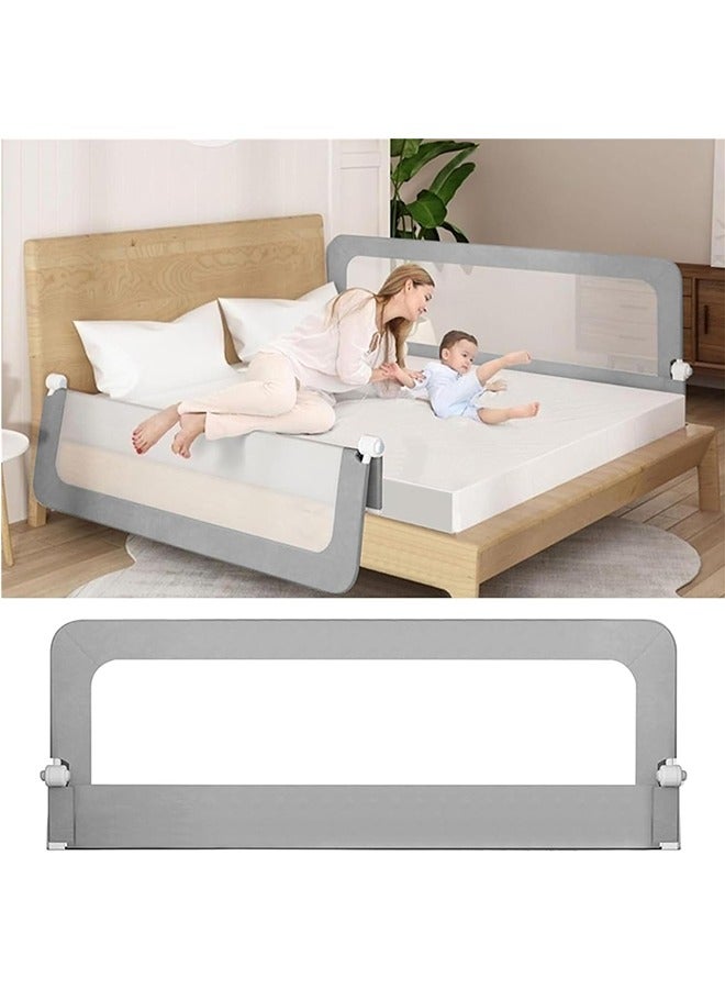 JCB CHIC حاجز سرير للأطفال الصغار - حاجز سرير للأطفال بطول 1.8 متر على شكل حرف U مع قفل للأطفال | حاجز حماية سرير للأطفال قابل لضبط الارتفاع مع قضبان جانبية آمنة لسرير بحجم كوين - Image 1