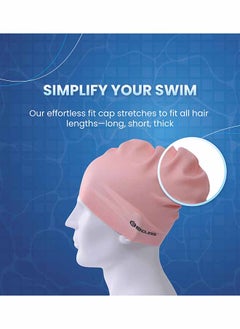 ENDLESS  Endless EL1019 Classic Comfortable Plain Silicon Swimming Cap | Pink | Material : Silicon | Fully Elastic Waterproof Swimming Cap for Long and Short Hair with Thicker Edge | For Adults, Women and Men  - Image 3