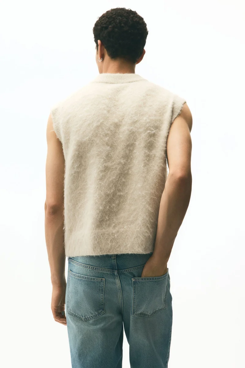 H&M  Loose Fit Fluffy sweater vest for Men | Best Price UAE