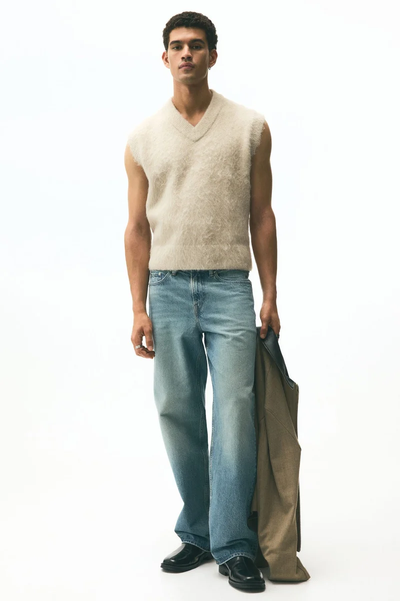 H&M  Loose Fit Fluffy sweater vest for Men | Best Price UAE
