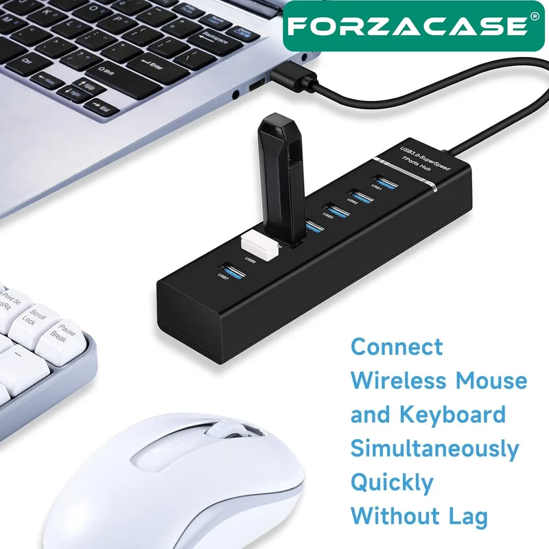 فورزاكاس USB 3.0 To USB 2.0 Port Replicator Hub 7in1 OTG Adapter 7 USB Multiplexer - FC478