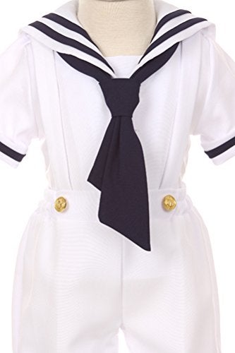 iGirlDress Baby Toddler Boys Nautical Sailor Outfit Short Suit 4 Piece Set 24mos White - Image 3