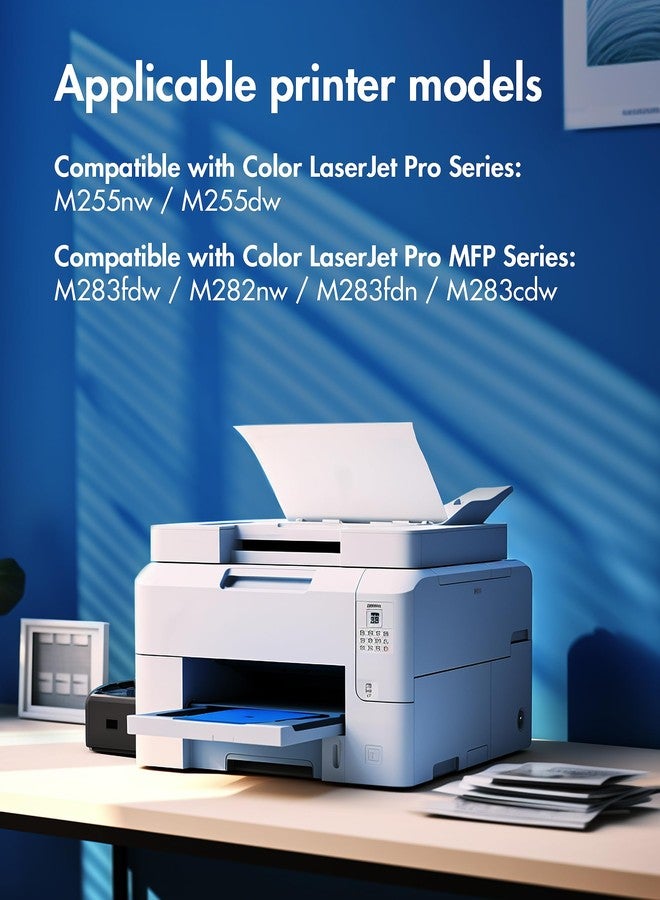 OLORVA خرطوشة حبر HP 206A متوافقة مع طابعة MFP M283fdw (عبوة من 4 خراطيش) - Image 2