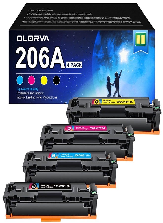 OLORVA خرطوشة حبر HP 206A متوافقة مع طابعة MFP M283fdw (عبوة من 4 خراطيش) - Image 1