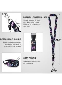 DAREU Id Badge Holder with Lanyard, Butterfly Pattern Retro Floral Card, Name Tag Lanyard, Vertical Id Protector Bage Clips for Women Nurse Nursing Doctor Teacher Student  - Image 2