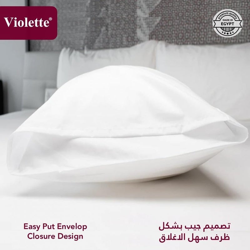 Violette Waterproof Pillow Protector 2 Pieces Set (Size: 50x75 cm), Flap Envelope Closure Design, Hypoallergenic Breathable and Dust Mite Protecting, White - Image 3