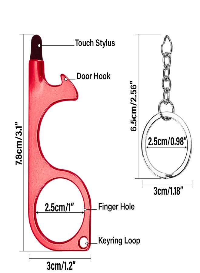 BuleVina 12Pcs Door Opener Tool with Stylus - Hands-Free Door Opener with Keychain, Button Pusher Tool, Reusable Heavy-Duty Keychain Tool - Image 2