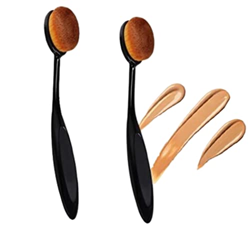Ebonee 2 Pack Toothbrush Foundation Brush Oval Makeup Brush Loose Powder Toothbrush Brushes for Blending Liquid, Cream, Flawless Powder Cosmetics Tools - Image 1