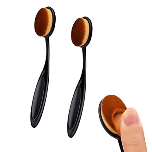 Ebonee 2 Pack Toothbrush Foundation Brush Oval Makeup Brush Loose Powder Toothbrush Brushes for Blending Liquid, Cream, Flawless Powder Cosmetics Tools - Image 3