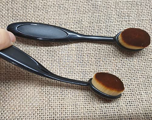 Ebonee 2 Pack Toothbrush Foundation Brush Oval Makeup Brush Loose Powder Toothbrush Brushes for Blending Liquid, Cream, Flawless Powder Cosmetics Tools - Image 4