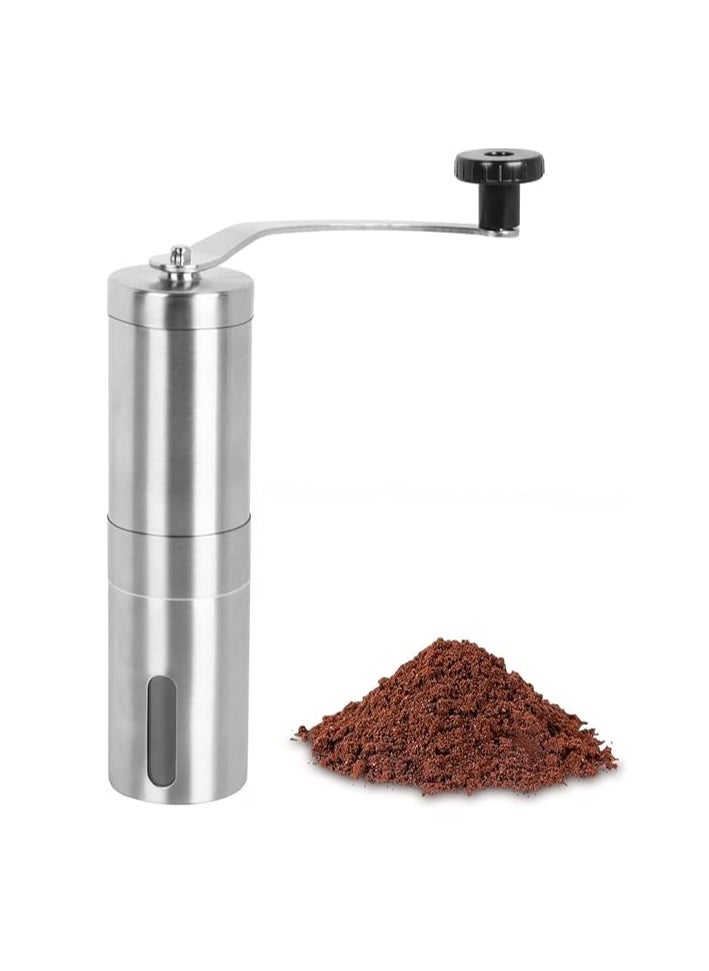Spaceshoop Manual Coffee Bean Grinder Stainless Steel Manual Coffee Burr Grinder Hand Crank Coffee Grinder Mill with Adjustable Bean Grind Size for Home Travel Office  - Image 1
