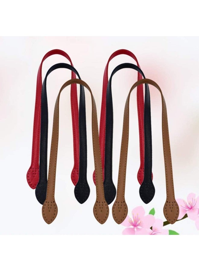 klarako 6pcs 24 Leather Purses Straps Leather Bag Handles Replacement Purse Straps Handbag Bag Wallet Straps (Red Black and Yellow Brown- Each Color 2pcs)  - Image 4