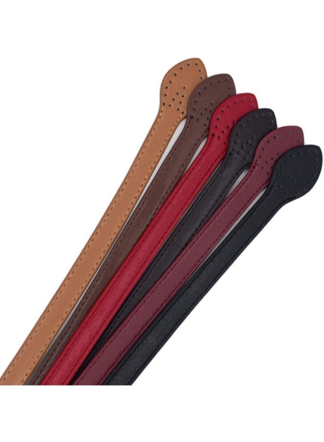 klarako 6pcs 24 Leather Purses Straps Leather Bag Handles Replacement Purse Straps Handbag Bag Wallet Straps (Red Black and Yellow Brown- Each Color 2pcs)  - Image 3