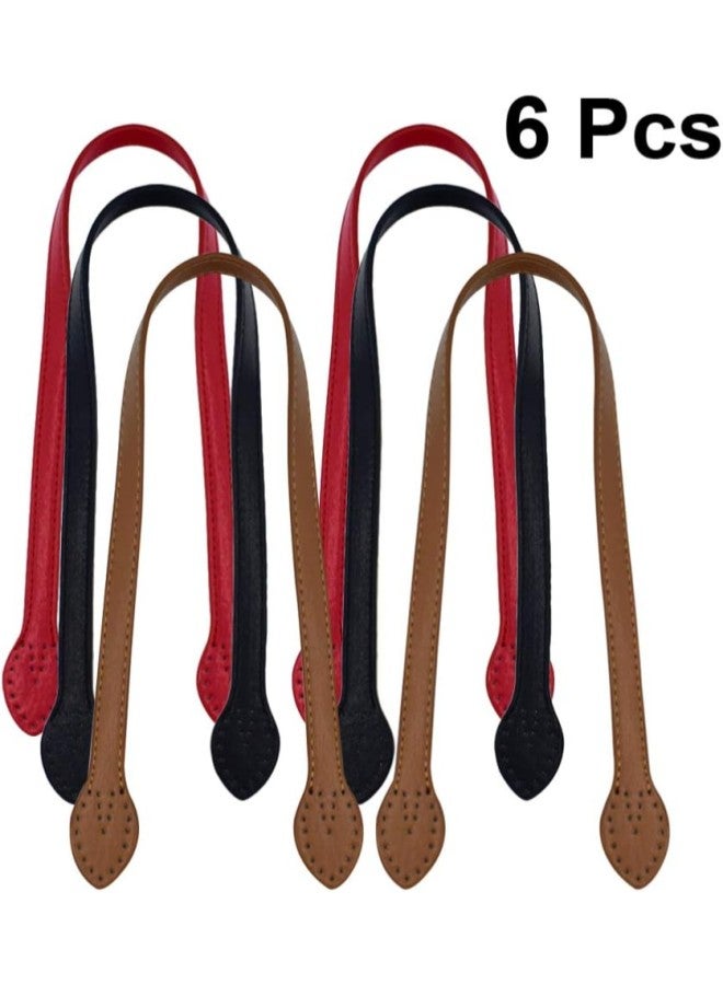 klarako 6pcs 24 Leather Purses Straps Leather Bag Handles Replacement Purse Straps Handbag Bag Wallet Straps (Red Black and Yellow Brown- Each Color 2pcs)  - Image 2