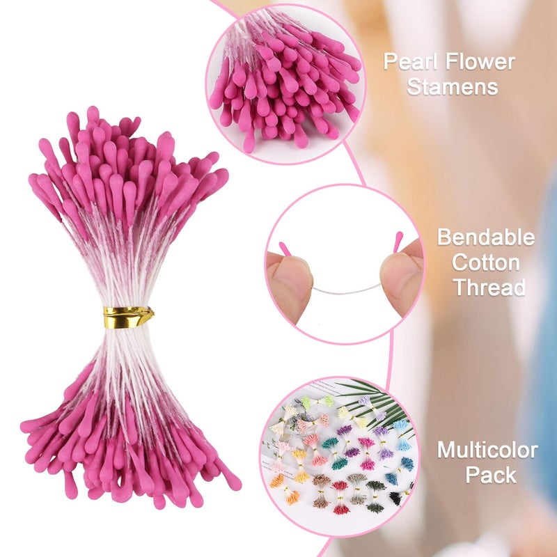 CCINEE 2000pcs Floral Stamens for Flowers, 3mm Artificial Flower Stamens Pistil for Flower Buds Craft Making Decoratiaon DIY Floral Picks Embellishments 20 Colors - Image 5